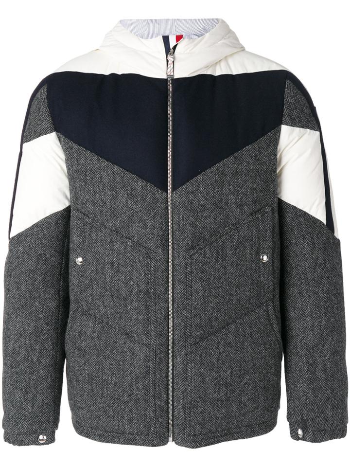 Moncler Gamme Bleu Hooded Bomber Jacket - Grey