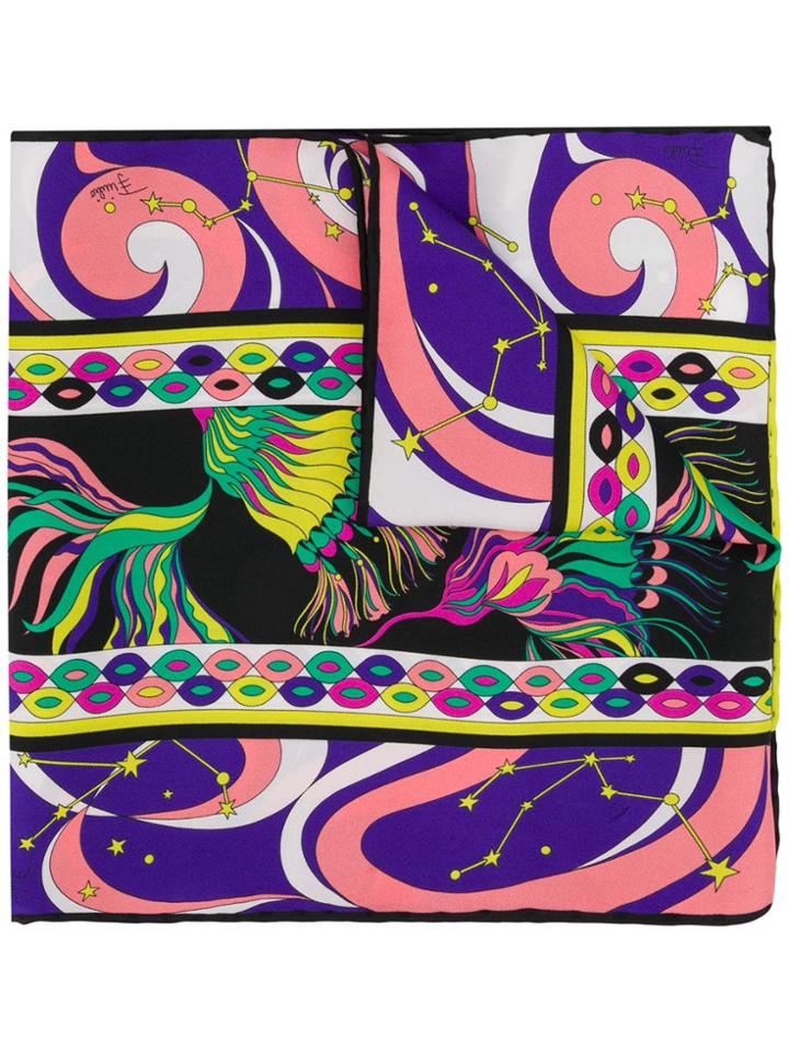 Emilio Pucci Astrology Print Scarf - Black