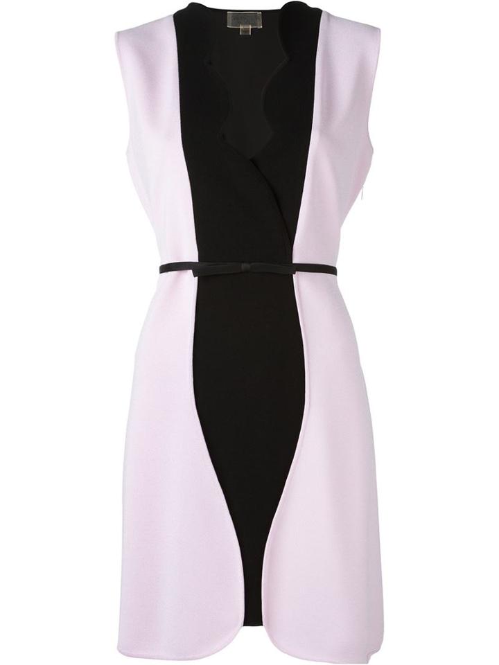 Giambattista Valli Scalloped Two-tone Fitted Dress