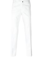 Incotex Front Pleat Trousers, Men's, Size: 48, White, Cotton/spandex/elastane