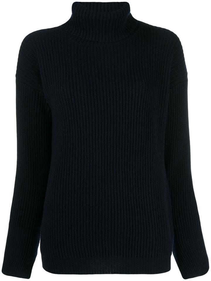Liska Roll-neck Fitted Sweater - Blue