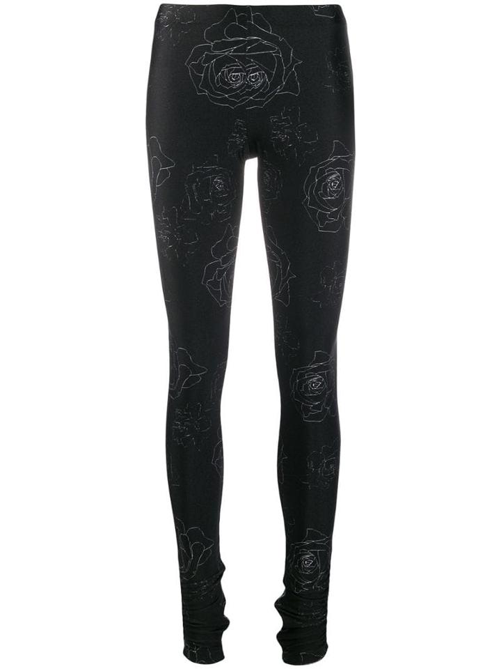 Barbara Bologna Rose Print Leggings - Black