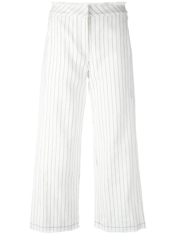 T By Alexander Wang Pinstripe Trousers - White