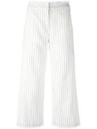 T By Alexander Wang Pinstripe Trousers - White