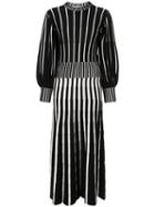 Msgm Two-tone Stripe Dress - Black