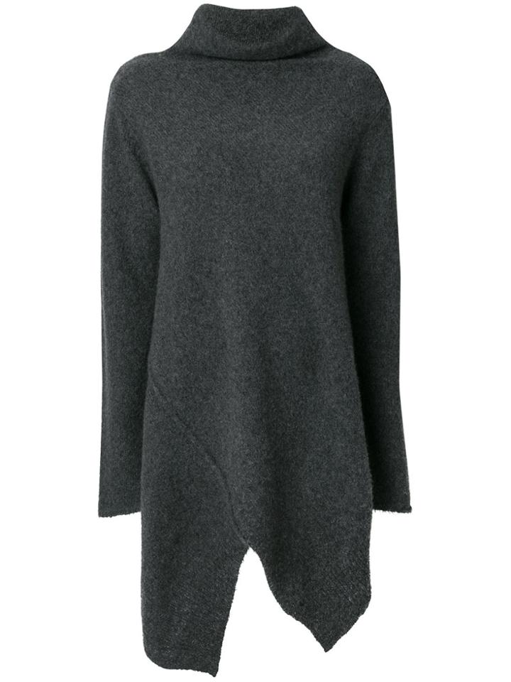 Yohji Yamamoto Turtle Neck Cut Out Jumper - Grey