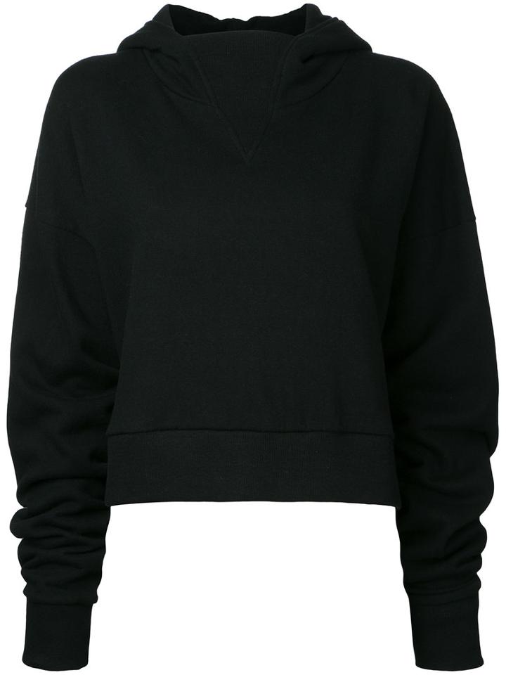 Maison Mihara Yasuhiro - Cropped Hoodie - Women - Cotton - 38, Women's, Black, Cotton