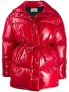 Acne Studios Tie Waist Puffer Jacket - Red