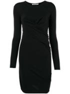 T By Alexander Wang Draped Front Dress, Women's, Size: Large, Black, Rayon