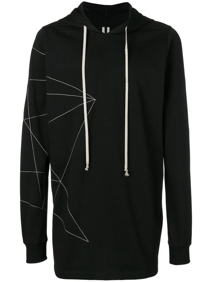 Rick Owens Contrast Stitch Hoodie - Black