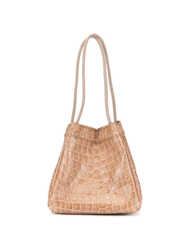 Rejina Pyo Rita Croc-effect Tote Bag - Brown