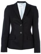 Dorothee Schumacher Flap Pockets Fitted Jacket, Women's, Size: 3, Black, Cotton/polyester/acetate