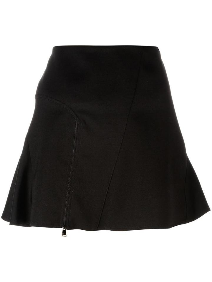 Paco Rabanne Ruffled Hem Skirt, Women's, Size: 38, Black, Wool