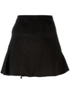 Paco Rabanne Ruffled Hem Skirt, Women's, Size: 38, Black, Wool