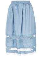Nina Ricci Lace Panelled Midi Skirt - Blue