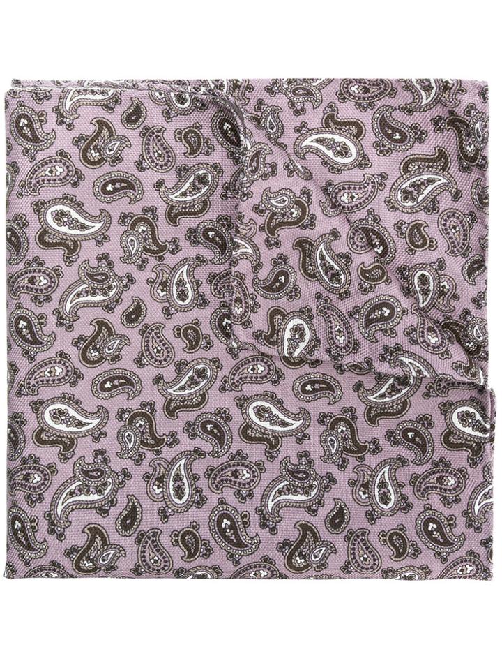 Pal Zileri Paisley Print Handkerchief - Pink & Purple