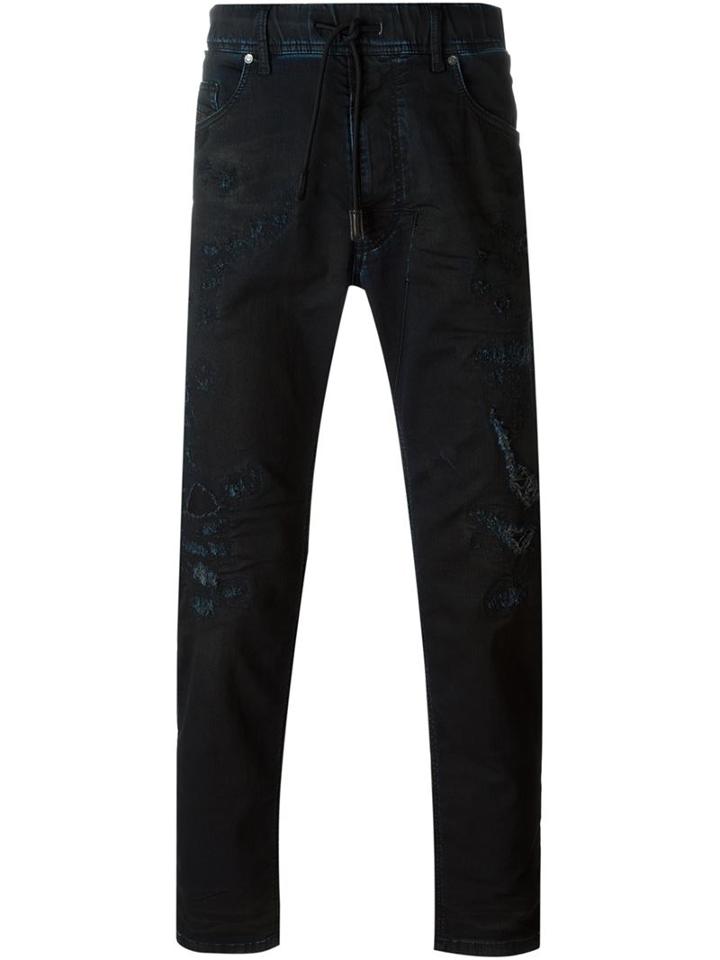 Diesel Straight Leg Jeans, Men's, Size: 34, Black, Cotton/polyester/spandex/elastane
