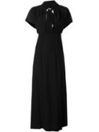 Maison Margiela Broderie Anglaise Gown, Women's, Size: 42, Black, Acetate/polyamide/silk/silk