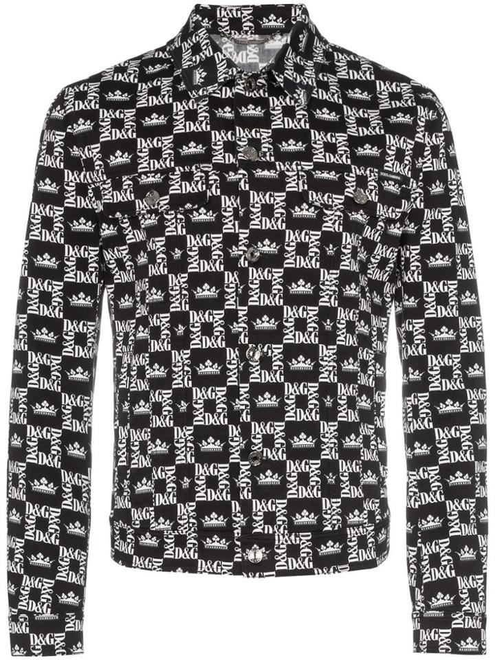 Dolce & Gabbana Checked Denim Jacket - Black