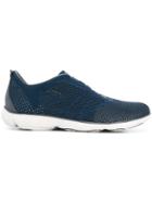 Geox Perforated Lace-up Sneakers - Blue