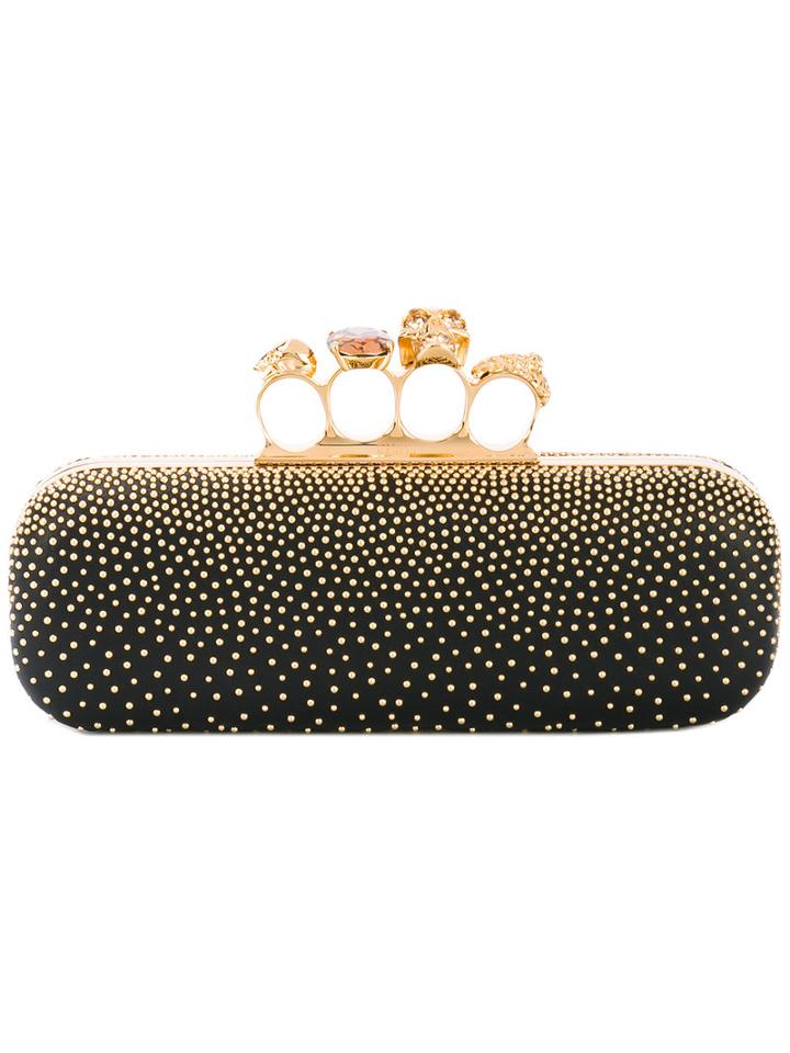 Alexander Mcqueen - Knuckle Box Clutch - Women - Leather/other Fibres - One Size, Black, Leather/other Fibres