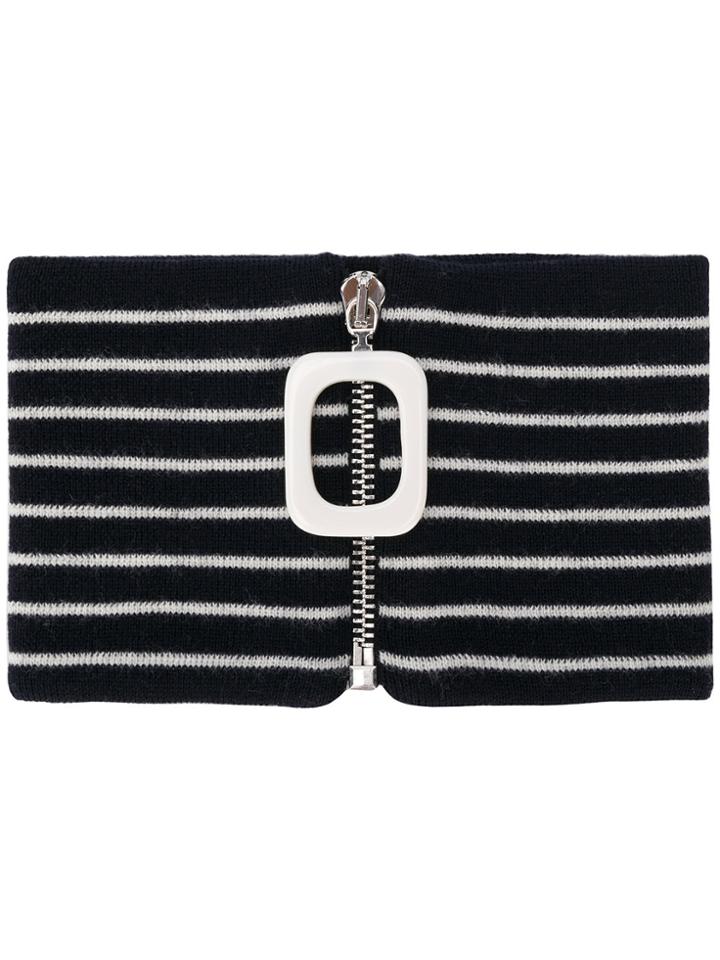 Jw Anderson Zipped Stripe Neckband Scarf - Blue