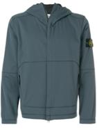 Stone Island Lightweight Soft Shell Si Check Grid Jacket - Blue