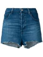 J Brand Frayed Edges Denim Shorts - Blue