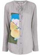 Acne Studios Floral Panel Shirt - Grey