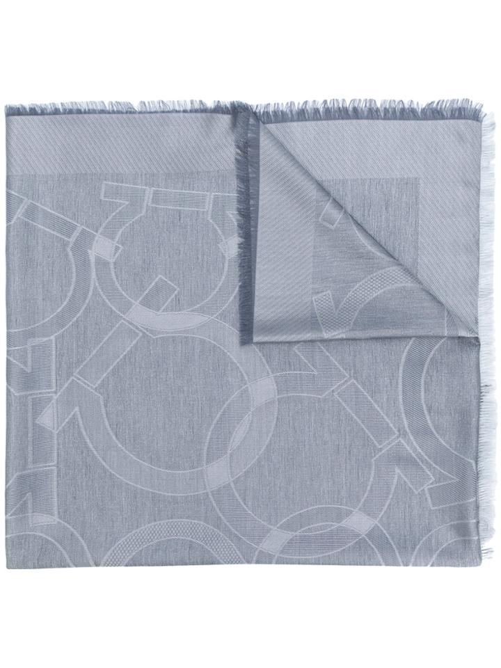 Salvatore Ferragamo Logo Scarf - Grey
