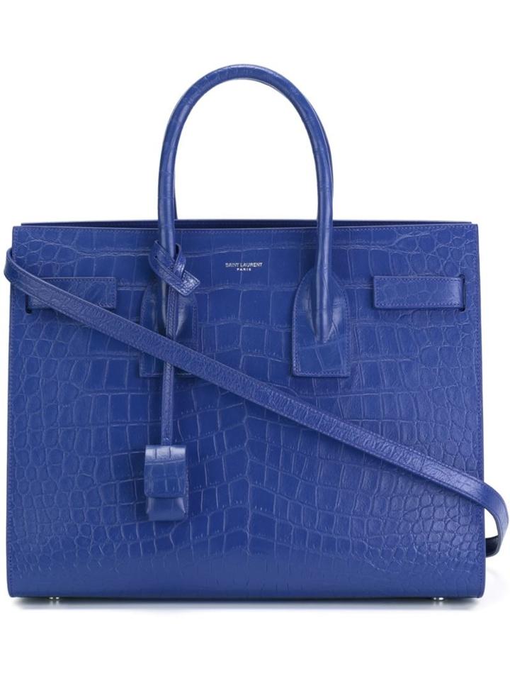 Saint Laurent Small Sac De Jour Tote, Women's, Blue, Calf Leather
