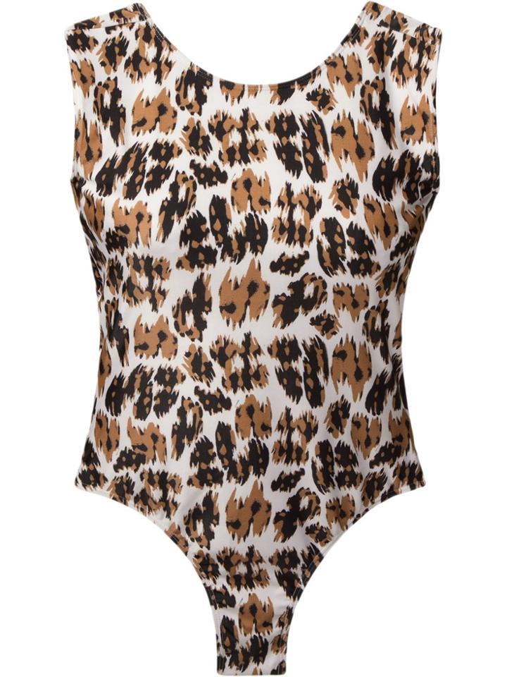 Brigitte Open Back Printed Swimsuit - Brown