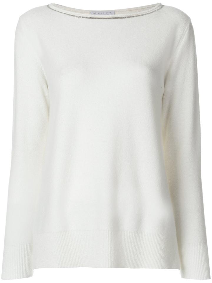 Fabiana Filippi Slash Neck Jumper - White