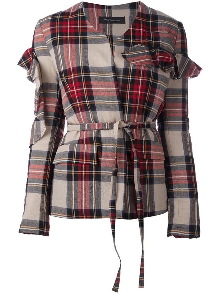 Area Di Barbara Bologna Tartan Bow Sleeve Jacket