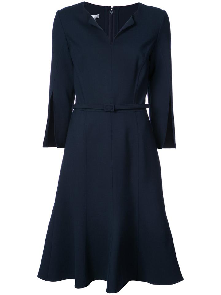 Oscar De La Renta V-neck Flared Dress - Blue