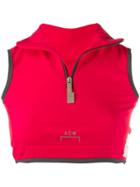 A-cold-wall* Zip Front Cropped Vest - Red