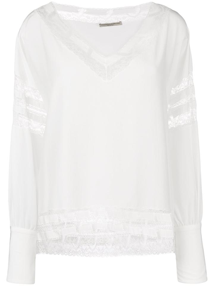 Ermanno Scervino Lace Detail Blouse - White