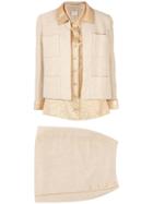 Chanel Vintage Three-piece Skirt Suit - Gold