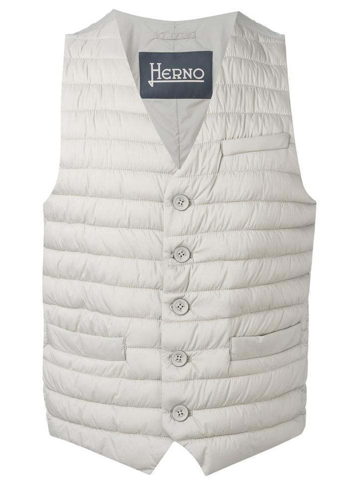 Herno Padded Waistcoat, Men's, Size: 54, Nude/neutrals, Polyester/polyamide/polyurethane