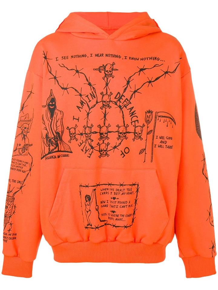 Warren Lotas Oversized Printed Hoodie - Orange