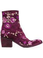 Fauzian Jeunesse Embroidered Ankle Boots - Pink & Purple
