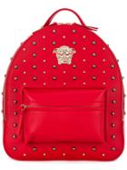 Versace Studded Medusa Backpack - Red