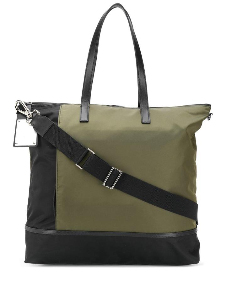 Fpm - Fabbrica Pelletterie Milano Logo Plaque Tote Bag - Black