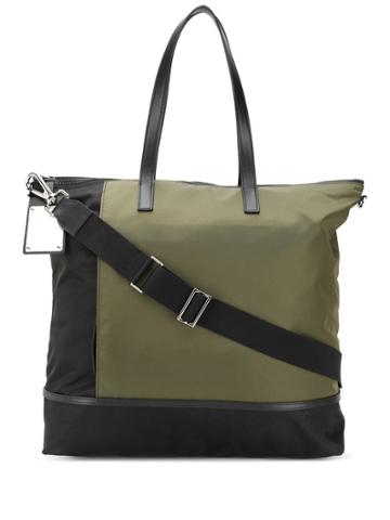 Fpm - Fabbrica Pelletterie Milano Logo Plaque Tote Bag - Black