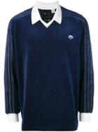 Adidas Originals By Alexander Wang - Velour Logo Polo Shirt - Unisex - Cotton/polyester - L, Blue, Cotton/polyester