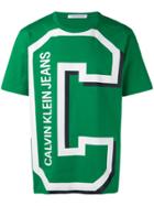 Calvin Klein Jeans Graphic 'c' Logo T-shirt - Green