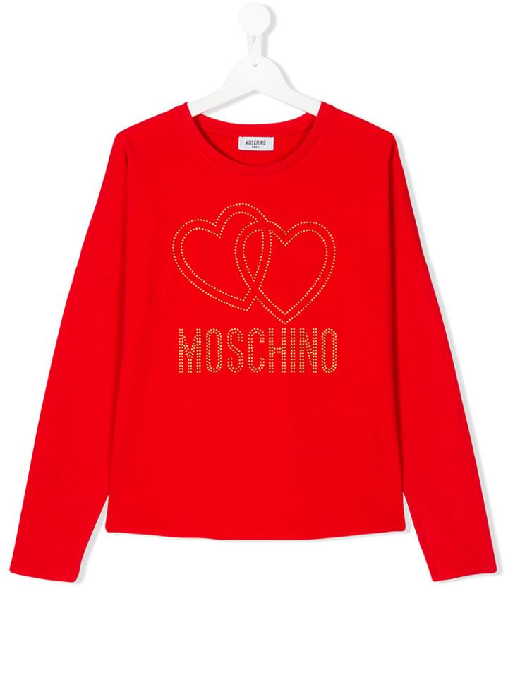 Moschino Kids Logo Heart Top - Red