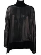 Ann Demeulemeester Sheer Loose Fit Blouse, Women's, Size: 38, Black, Rayon