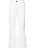 Calvin Klein Cropped Trousers, Women's, Size: 6, White, Cotton