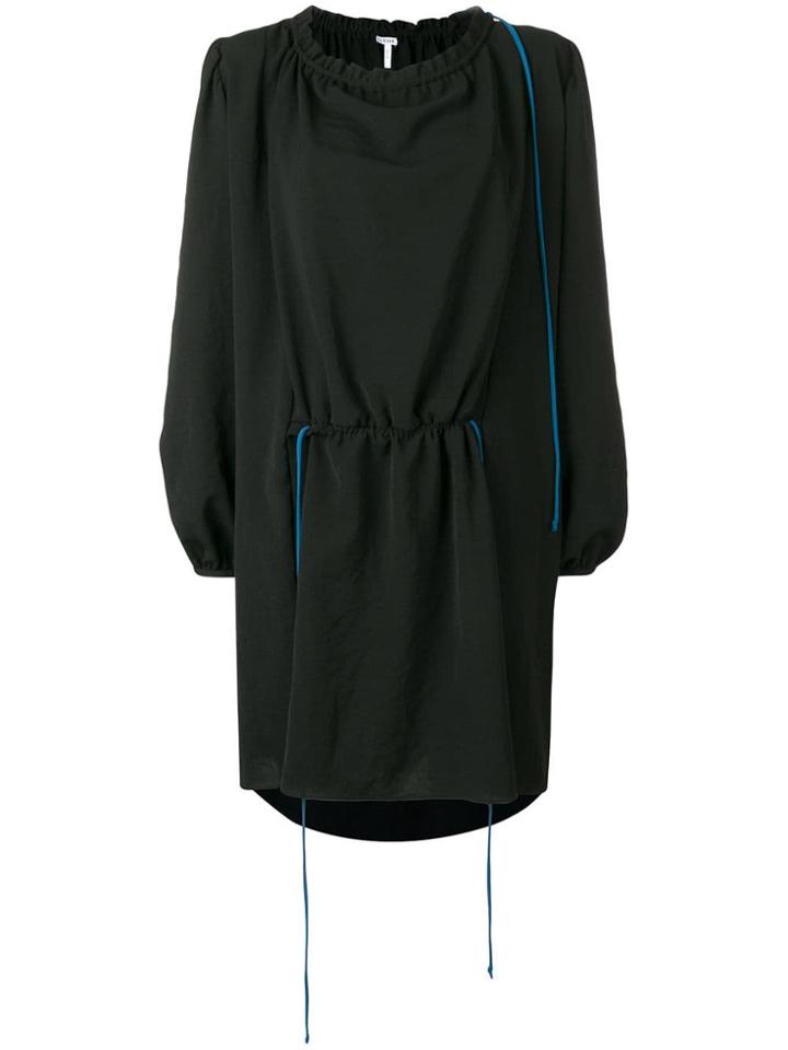 Loewe Corded Balloon Sleeve Mini Dress - Black